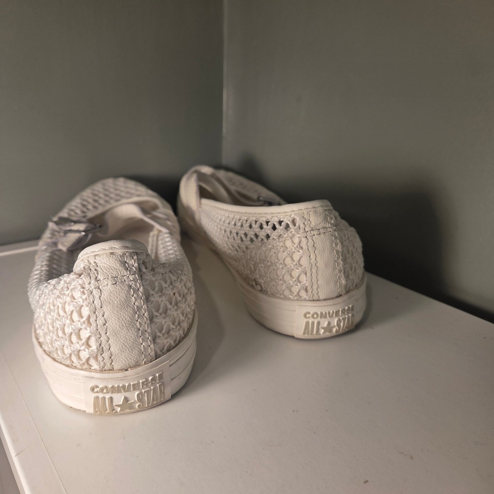 Converse Women's Mesh Double-Buckle Mary Jane Sneakers Size 7.5 Cream - Picture 2 of 7